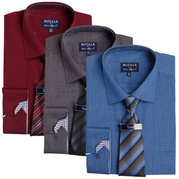 Mens dress shirt tie set