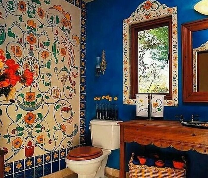 How to decorate a bohemian bathroom room