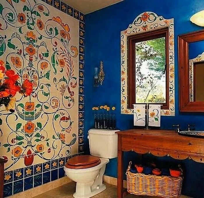 How to decorate a bohemian bathroom room