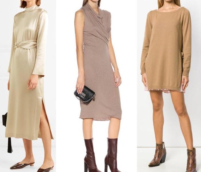 Beige dress what color shoes