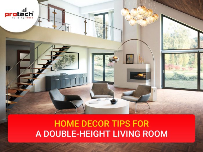 How to decorate double height living room