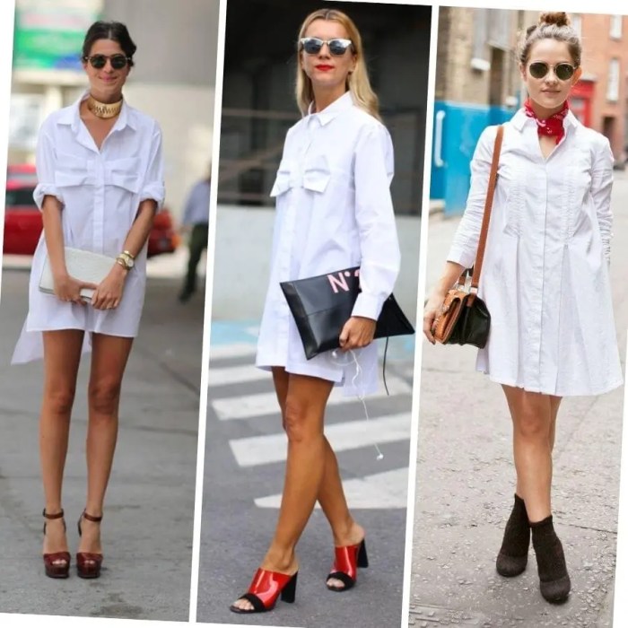 Shirt dress for women white