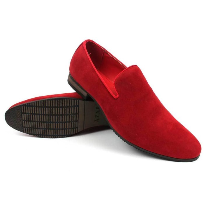 Red dress shoes men's loafers