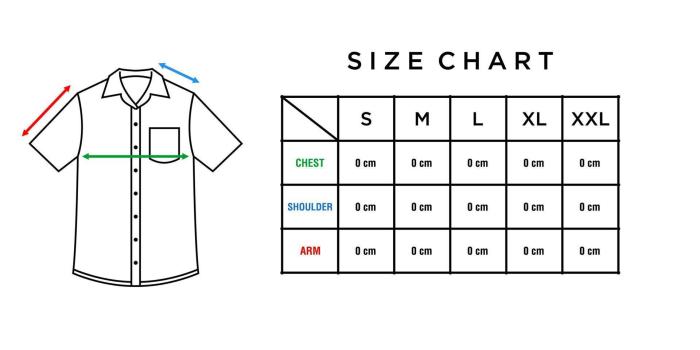 Small men's dress shirt size chart